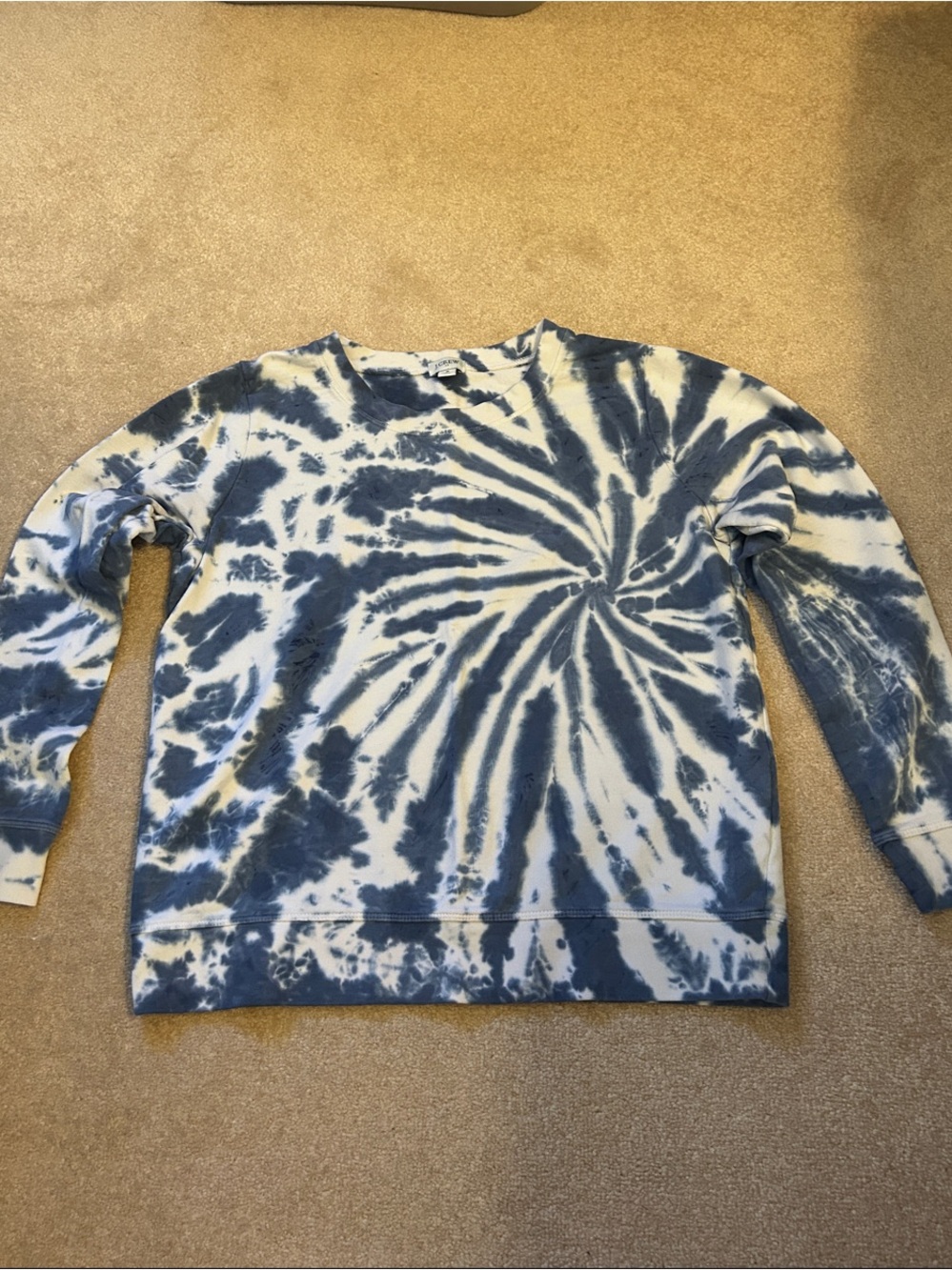 J. Crew Women’s Blue & White Tie-Dye Crewneck Sweatshirt